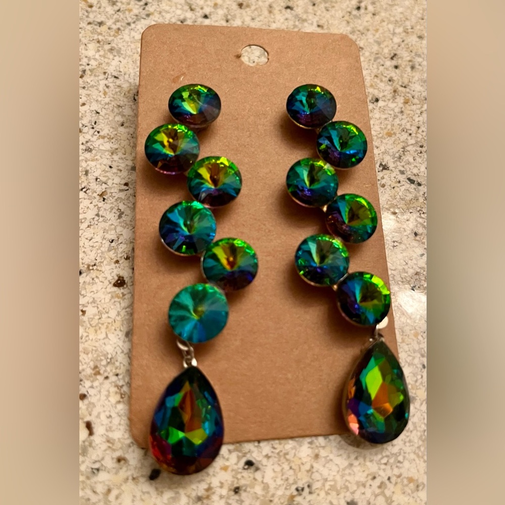 Multicolor Crystal Drop Earrings